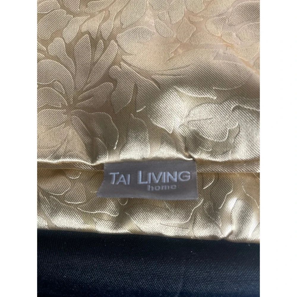 Tai Living Home Floral Jacquard Pillow Covers Set of 2 Champagne Gold 16x16